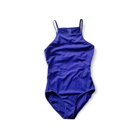 BALERA Blue Mesh Scalloped Back Gymnastics Leotard Dance Wear Adult Small - Picture 9 of 10